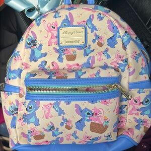 Loungefly Disney Parks Stitch and Angel Kids Backpack - Blue